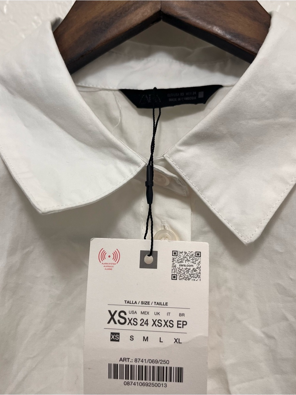 NWT Zara White Sleeveless Button Down Top with Balloon Hem Size XS - Picture 6 of 9